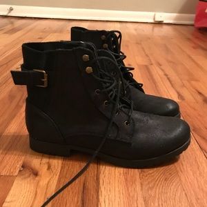 Black lace up boots